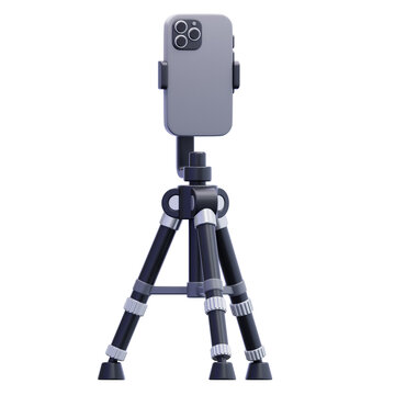Smartphone on a tripod for stable video recording