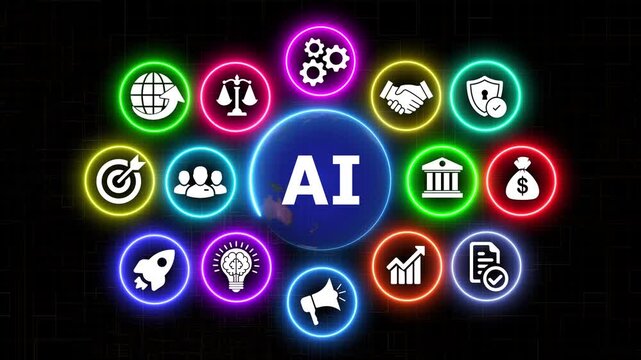 Artificial intelligence global network motion graphics video footage.