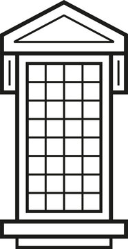 Classical architectural window with pediment outline icon