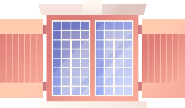 Building window opening with security privacy shutters