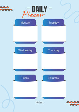 Pastel Blue and White Modern Daily Planner.eps
