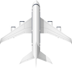 Obraz premium Passenger airliner plane flying top view illustration