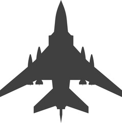 Obraz premium Military fighter jet aircraft silhouette vector icon