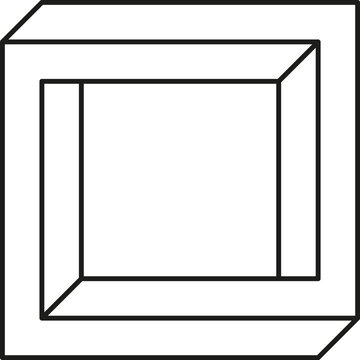 Optical illusion impossible cube creating mind bending visual