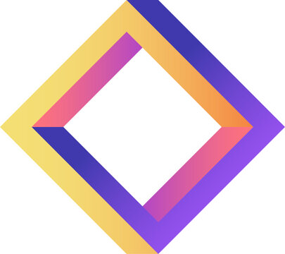 Impossible square geometric shape abstract optical illusion