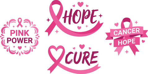 Fototapeta premium Pink power hope cure ribbon