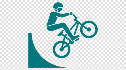 Naklejka premium BMX Rider Performing Trick on Ramp Icon