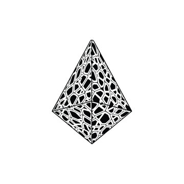 Abstract Geometric Octahedron with Cellular Voronoi Pattern