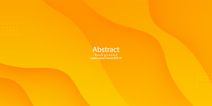 Abstract yellow orange dynamic wave background. Modern flat fluid curve shape pattern vector for trendy presentation backdrop, web banner, and cover.