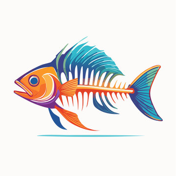 Stylized Fish Skeleton Illustration