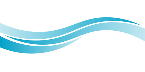 Obraz premium Blue and white business wave banner background. vector