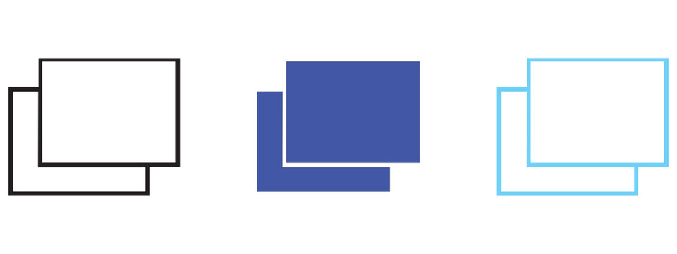 Set of overlapping rectangles icon representing duplicate or copy functionality