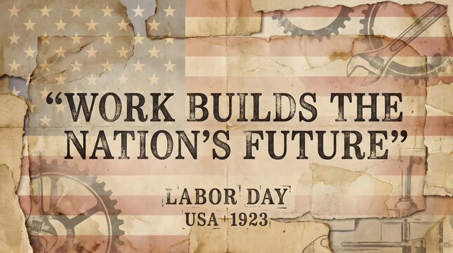 Labor day usa 1923 vintage poster celebrating american workers and labor history