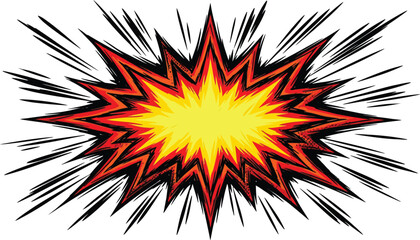 Comic book explosion blast effect, cartoon style burst, dynamic action shape © SH Stock