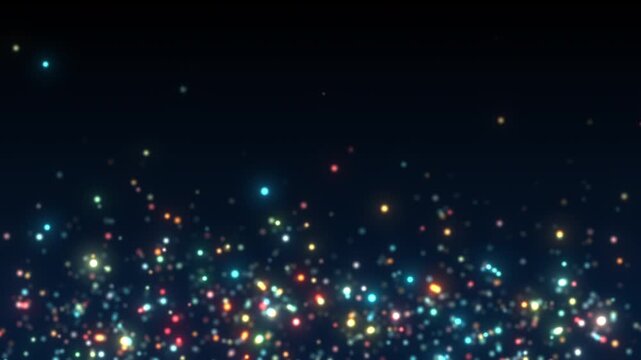 rising particles glitter blue sparkles background