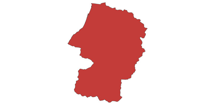 Outline Vector Map of Yamagata Prefecture of Japan