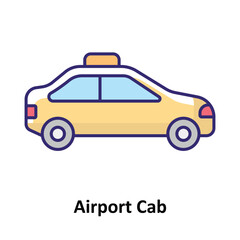 Fototapeta premium Airport Cab Vector Icon which can easily modify or edit