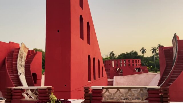 One of Delhi's most fascinating monuments, built for observing and studying astronomical phenomena. also called jantar mantar