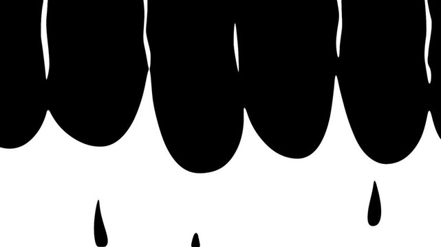 Liquid motion transition animation with organic ink splash and paint brush strokes, abstract blob fluid flow shape reveal effect on alpha channel background, dynamic cartoon splash matte overlay