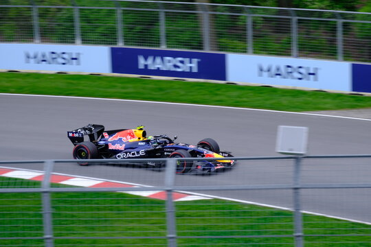 May 24, 2025, Montreal, Canada: Red Bull Racing Formula 1 car during by Hadjar or Verstappen, demonstration run at Circuit Gilles Villeneuve. g.