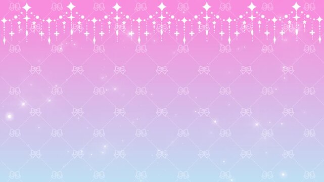 ゆめかわ　夢かわいい　ループ動画　抽象的　飾り　キラキラ　おしゃれ　パステルカラー　配信画面　タイトル　Cute pink background frame.Glittering dreamy lights.Valentine's Day,Wedding.Animation video.