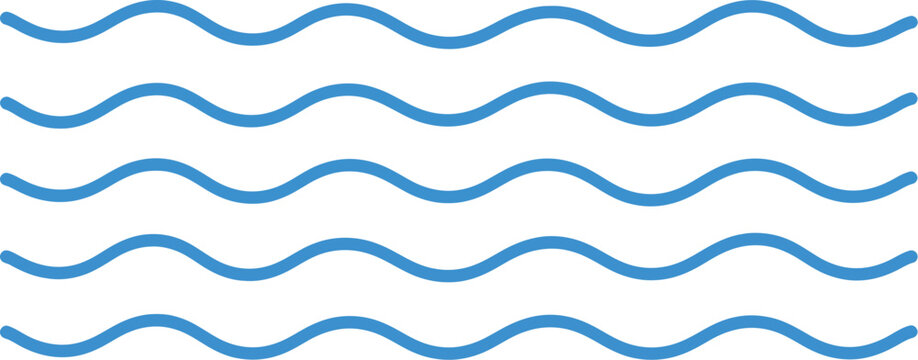 Blue Wavy Lines Pattern Seamless Water Wave Background
