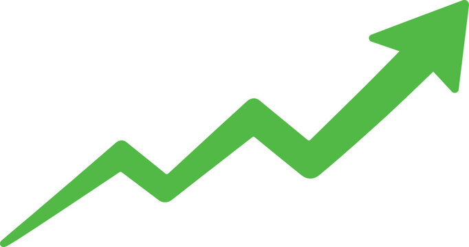 Green Uptrend Arrow Graph Icon Business Growth Increase Symbol