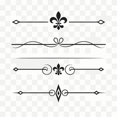Decorative black line dividers with fleur de lis art. © Samantha44