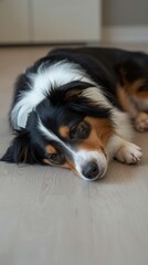 Fototapeta premium Border Collie dog relaxed on the floor