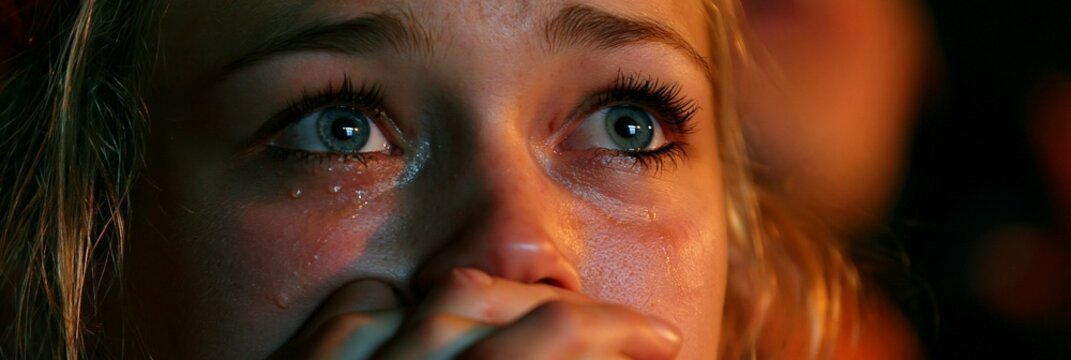 Closeup of a New Zealand soccer fans emotional reaction as the national team battles to a landmark draw against a toptier adversary capturing suspense and national pride.