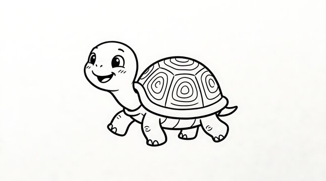 Cute Cartoon Turtle Outline tortoise animal