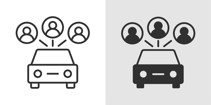 Vehicle Sharing Icon representing shared vehicle and mobility services.