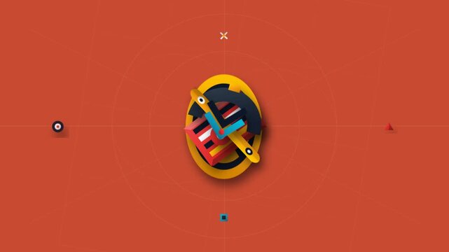 Abstract Geometric Shapes Animation with Whimsical Elements.
