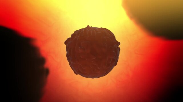 Parvovirus Virus in Infant's Body Cinematic Simulation