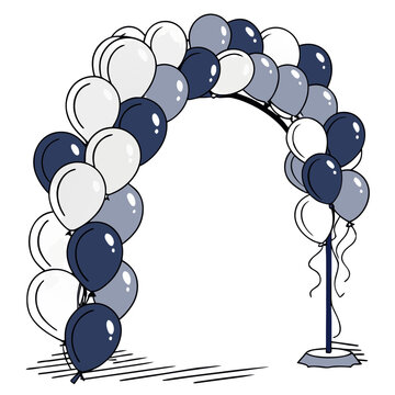 Balloon arch for festive events and party decorations.