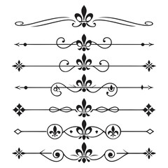 Elegant flourish and fleur de lis dividers. © Sabrina45