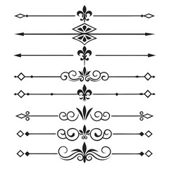 Fleur de lis dividers and geometric ornamental lines. © Sabrina45