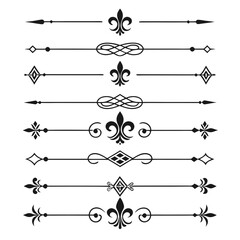 Set of elegant fleur de lis divider ornaments art. © Sabrina45