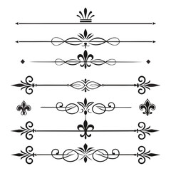 Set of luxury vintage text divider scroll motifs. © Sabrina45