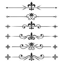 Collection of ornate floral line divider elements. © Sabrina45