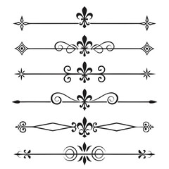 Collection of decorative line dividers with fleur de lis. © Sabrina45