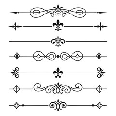 Elegant decorative swirls and fleur de lis dividers. © Sabrina45