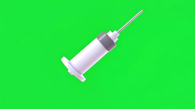 Medical Syringe Injection Green Screen Object