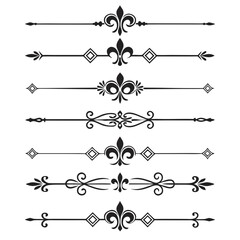 Ornate decorative dividers with fleur de lis art. © Sabrina45