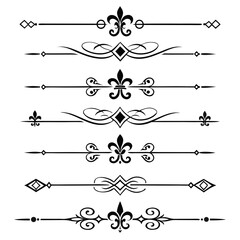 Ornamental borders and dividers with floral motifs. © Sabrina45