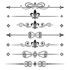 Set of elegant dividers for vintage page layouts. © Sabrina45