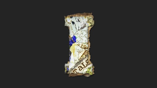 A drag and drop vintage junk journal ephemera style paper letters that animates into place from shredded and torn paper pieces.
