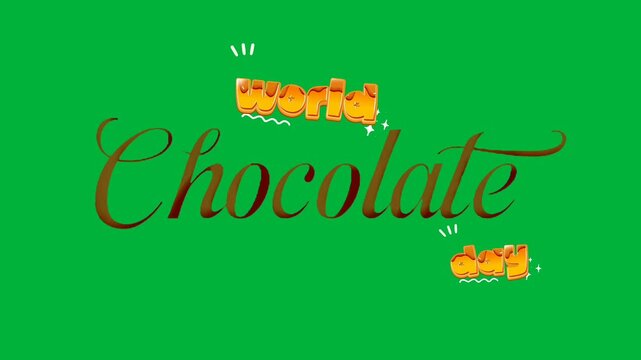 Elegant World Chocolate Day Celebration Typography Design on Vibrant Green Background