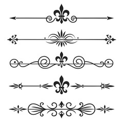 Artistic horizontal dividers with scroll details. © Sabrina45