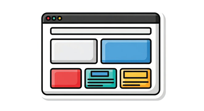 Colorful web browser window icon.